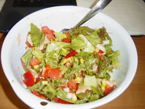 Pseudo salade niçoise avec flash.